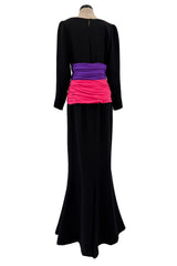 Spring 2002 / Fall 1984 Yves Saint Laurent Haute Couture Final Collection Black Silk Chiffon Dress