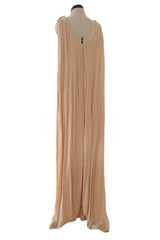 Chic Spring 2019 Chloe by Natacha Ramsay-Levi Pleated Chiffon Dress w Attached Caped Back