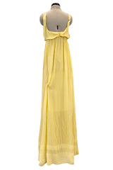 Ethereal 2000s Christian Dior by John Galliano Pale Yellow Silk Chiffon Dress w Barely There Bodice