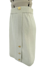 Fantastic 1990s Chanel by Karl Lagerfeld Scottish Cashmere Knit Sweater Skirt
