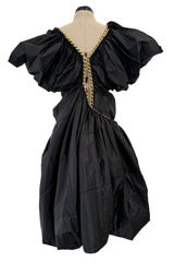 Important Fall 2009 Junya Watanabe Runway Look 29 Black Padded Nylon Dress w Gold Chain Detailing
