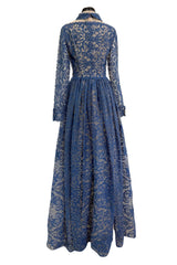 Phenomenal Fall 2013 Valentino by by Maria Grazia Chiuri & Pierpaolo Piccioli Runway Look 54 Dusty Blue Lace Dress