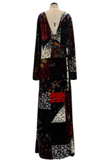 Fall 2015 Chloe by Clare Waight Keller Velvet Closing Runway Look 45 Velvet Patchwork Dress