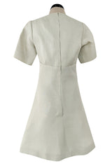 Documented Spring 1969 Christian Dior by Marc Bohan Haute Couture Stiffened Silk A-Line Dress