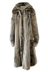 Incredible Fall 2001 Chloe by Stella McCartney Faux Fur Runway Look 1 Coat w Bead & Crsytal Detail