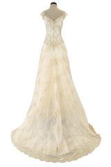 Dreamist Spring 2012 Alexander McQueen by Sarah Burton Soft Gold Lace on Ivory Net Wedding Dress