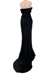 Spring 2008 Christian Dior by John Galliano Runway Look 53 Black Silk Strapless Dress