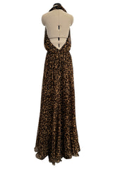 Pre-Fall 2013 Gucci by Frida Giannini Look 8 Leopard Silk Chiffon Dress w Open Back