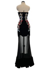 Pre-Fall 2017 Alexander McQueen by Sarah Burton Look 52 Strapless Dress w Silk Chiffon Skirt & Embroidery