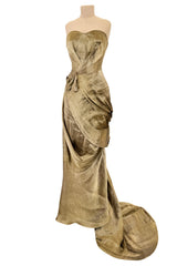 Iconic Spring 2008 Nina Ricci by Olivier Theyskens Runway Look 36 Gold Metal Thread Dress