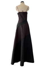 Fall 1978 George Stavropoulos Minimalist Bias Cut Black & Red Silk Dress