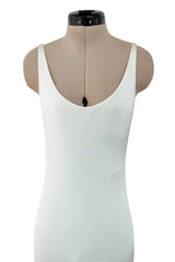 Fantastic 1973 Halston Runway Pale Blue Green Double Layer Silk Jersey Sleeveless Tank Dress