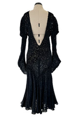 Amazing Fall 2002 Christian Dior by John Galliano Runway Look 32 Bias Cut Silk Velvet Devore Backless Dress
