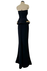 Spectacular Spring 2014 Alexander McQueen by Sarah Burton Strapless Crystal Detailed Peplum Dress