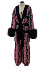 Custom Gucci by Alessandro Michele Pink & Black Metallic Pant & Jacket Set