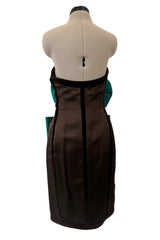 Fall 1988 Yves Saint Laurent Haute Couture Runway Look 79 Strapless Dress w Bows & Matching Cape