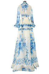 Pre-Fall 2020 Valentino by Pierpaolo Piccioli Runway Look 3 Blue & White Silk Organza Dress