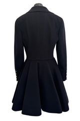 Amazing Fall 1994 Chanel by Karl Lagerfeld Runway Look 20 Deep Blue Black Cashmere Flare Jacket