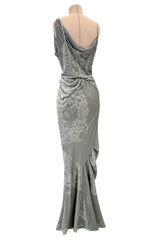 Important Fall 2006 Christian Dior by John Galliano Pale Silver Grey Version of Runway Look 41 Dress