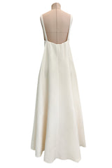 Recent Ivory Valentino by Pier Paolo Piccioli w Draped Cape Back Panel & Bare Upper Back