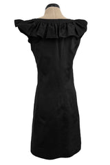 Spring 1992 Yves Saint Laurent Ad Campaign Black Dress w Green & Red Enamel Heart Buttons