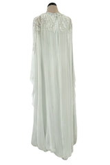 Spectacular Cruise 2011 Christian Dior by John Galliano Pale Seafoam Silk Chiffon Embellished Caftan Dress