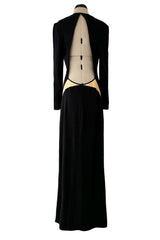 Iconic Fall 1989 Geoffrey Beene Heavily Documented Backless Jersey Dress