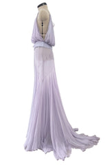 Remarkable Spring 2012 Alexandre Vauthier Haute Couture Runway Look 23 Pale Lavender Silk Chiffon Dress