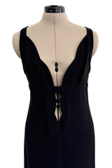 Fall 2012 Valentino by Pierpaolo Piccioli & Maria Grazia Chiuri Black Silk Dress w Front Plunge