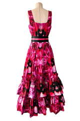 Beautiful Resort 2020 Alexander McQueen by Sarah Burton Floral Printed Cotton Dress w Belt