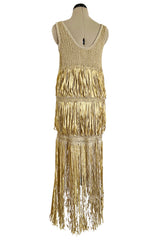 Dreamiest Cruise 2011 Chanel by Karl Lagerfeld Gold Ribbon & Metallic Gold Cord Knit Dress
