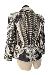 Iconic Spring 2009 Alexander McQueen Look 27 Grey Print Structured and Tailored Jacket