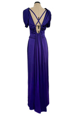 Pre-Fall 2011 Christian Dior by John Galliano Purple Silk Satin Open Back Sample Showroom Dress