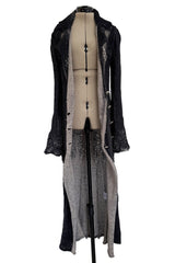 Fantastic Fall 2006 John Galliano Charcoal & Grey Knit Sweater Coat w Metal Buttons