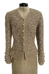 Spring 2000 Balmain Haute Couture by Oscar de la Renta Elaborate Jacket & Matching Skirt