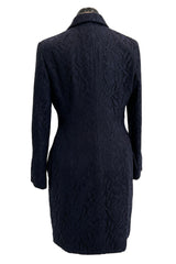 Fabulous 2004 Cruise Christian Dior by John Galliano Deep Blue Lace Jacket Mini Dress