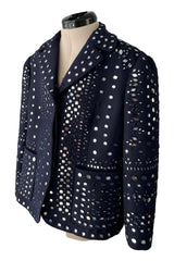 Runway Pre-Fall 2015 Valentino by Maria Grazia Chiuri & Pierpaolo Piccioli Blue Mirror Jacket