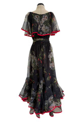 Prettiest Spring 2022 Valentino by Pierpaolo Piccioli Runway Look 88 Recreation of 1971 Dress in Floral Silk Chiffon