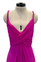 Cruise 2010 Christian Dior by John Galliano Pink Silk Chiffon Crossed Over Bodice Dress