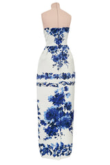 Valentino Fall 2013 by Maria Grazia Chiuri & Pierpaolo Piccioli Strapless Blue & White Dress