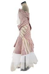 Fall 2005 Vivienne Westwood 'Propaganda' Runway Stripe & Tulle Corset & Skirt Dress Set