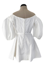 Rare Spring 2016 Celine by Pheobe Philo Runway Look 28White Cotton Boned Corset Top