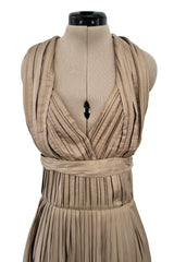 Fall 2009 Bottega Veneta by Tomas Maier Ad Campaign & Runway Muted Copper Silk Pleated Dress