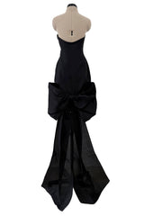 Spring 1987 Yves Saint Laurent Runway Mini Dress w Floor Length Back Bow
