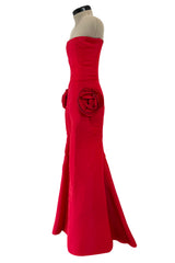 Modern Valentino by Pierpaolo Piccioli Homage to the Fall 2004 Runway Look 53 Strapless Red Silk Dress