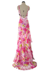 Outstanding Resort 2023 Versace by Donetella Versace Look 18 Tribute to Spring 2004 Pink Dress