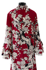 Prettiest 2016 Valentino by Maria Grazia Chiuri & Pierpaolo Piccioli Printed Red Silk Dress