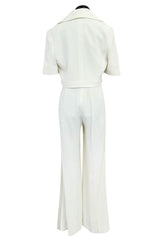 Chic Spring 1993 or 1996 Christian Dior by Gianfranco Ferre Numbered White Tux Pant Suit