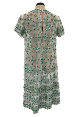 Extraordinary Unlabeled Net Pale Green Dress w Extensive Beading & Sequin Work