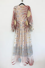 Spectacular Spring 2017 Sandra Mansour Metallic Sun & Heart Pale Pink Net Dress